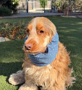 Snood bleu à pois blancs - gaze de coton