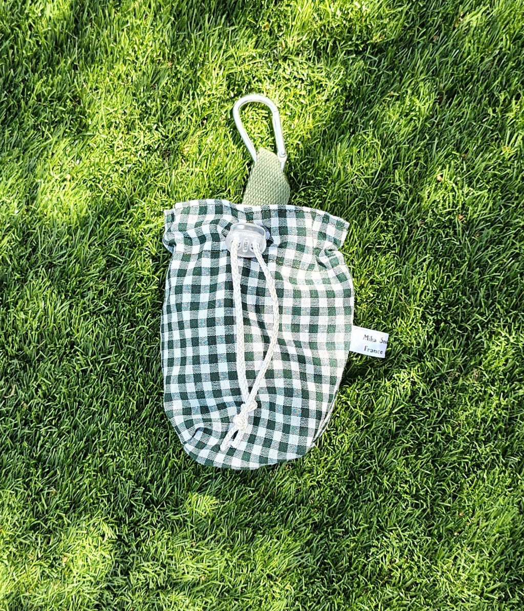 Bourse à friandises petit vichy vert
