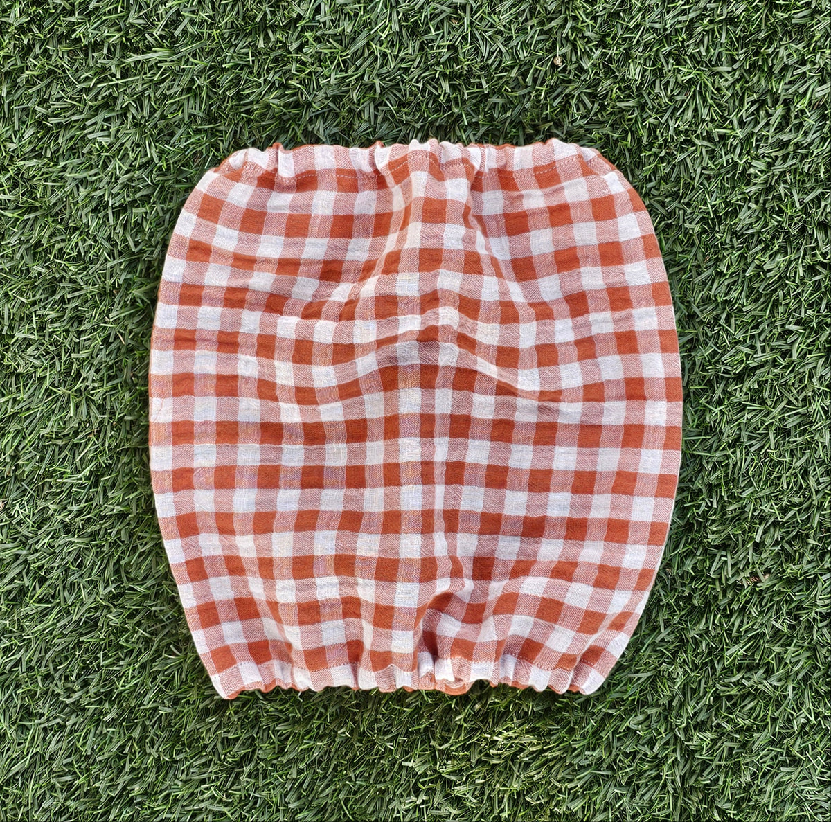 Snood vichy terracotta - gaze de coton