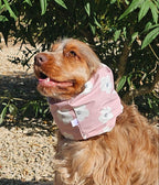 Snood rose à grosses fleurs blanches - imperméable