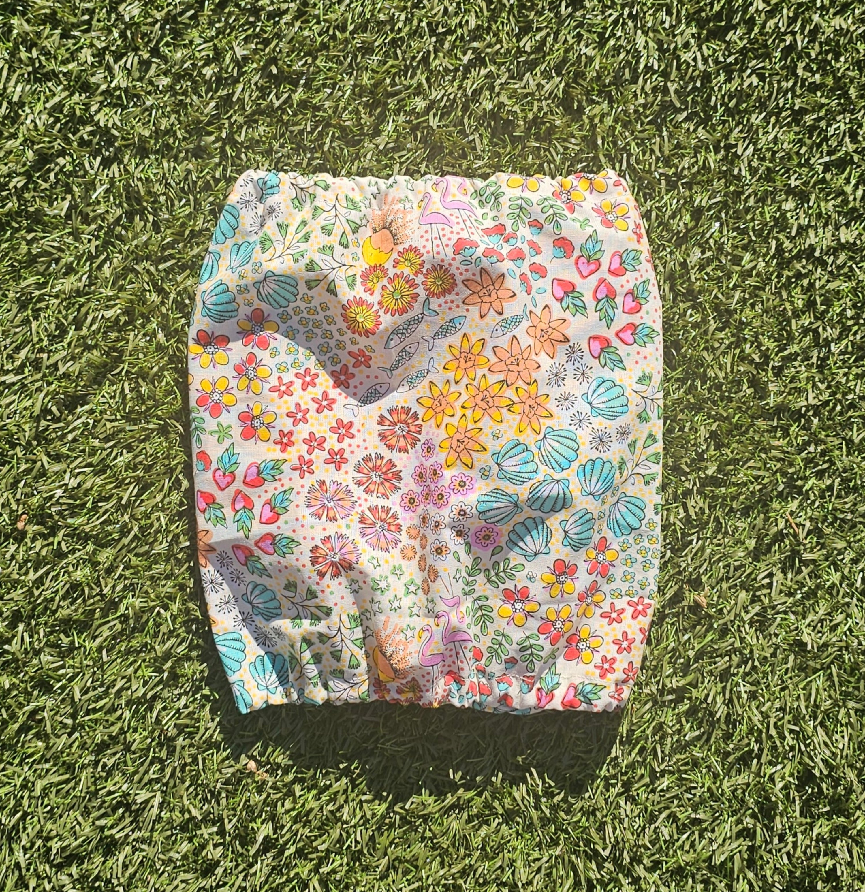 Snood fleurs et flamants roses - coton
