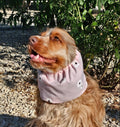Snood fleurs blanches fond rose - coton léger