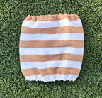 Snood rayé ocre et blanc - gaze de coton