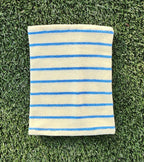Snood grooming marinière jaune et bleu - éponge
