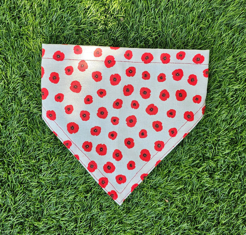 Bandana blanc avec coquelicots - toile de coton