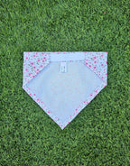 Bandana blanc petites fleurs roses