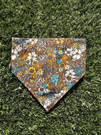 Bandana marron fleurs multicolores