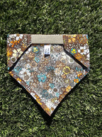 Bandana marron fleurs multicolores