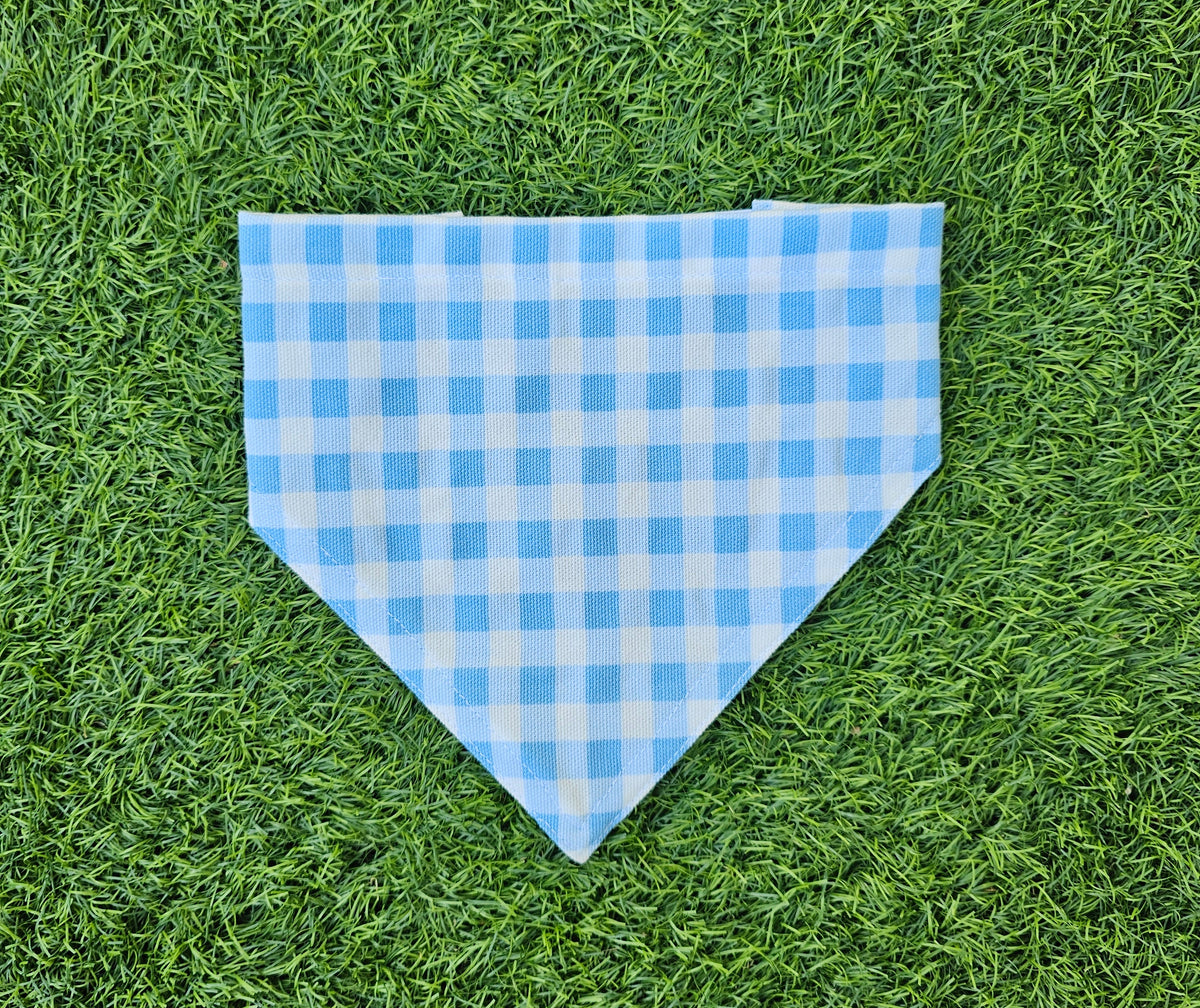 Bandana vichy bleu et blanc - toile de coton
