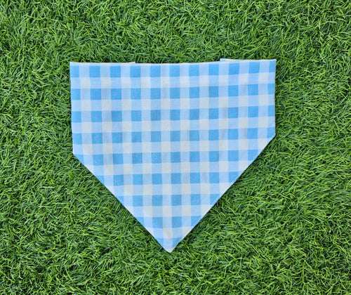 Bandana vichy bleu et blanc - toile de coton