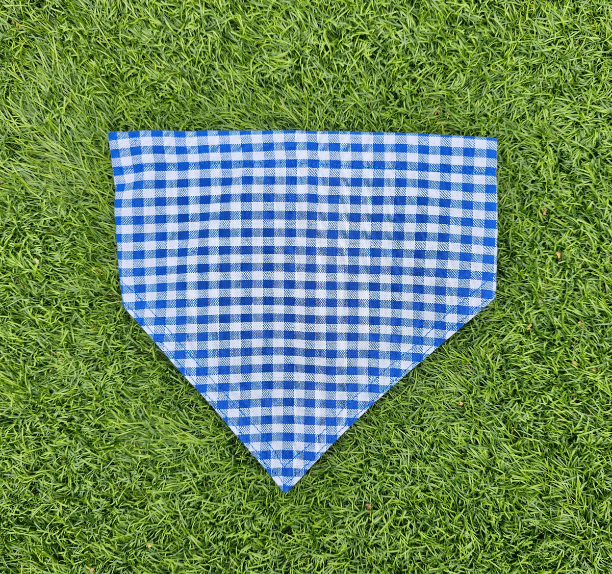 Bandana vichy bleu roi -coton