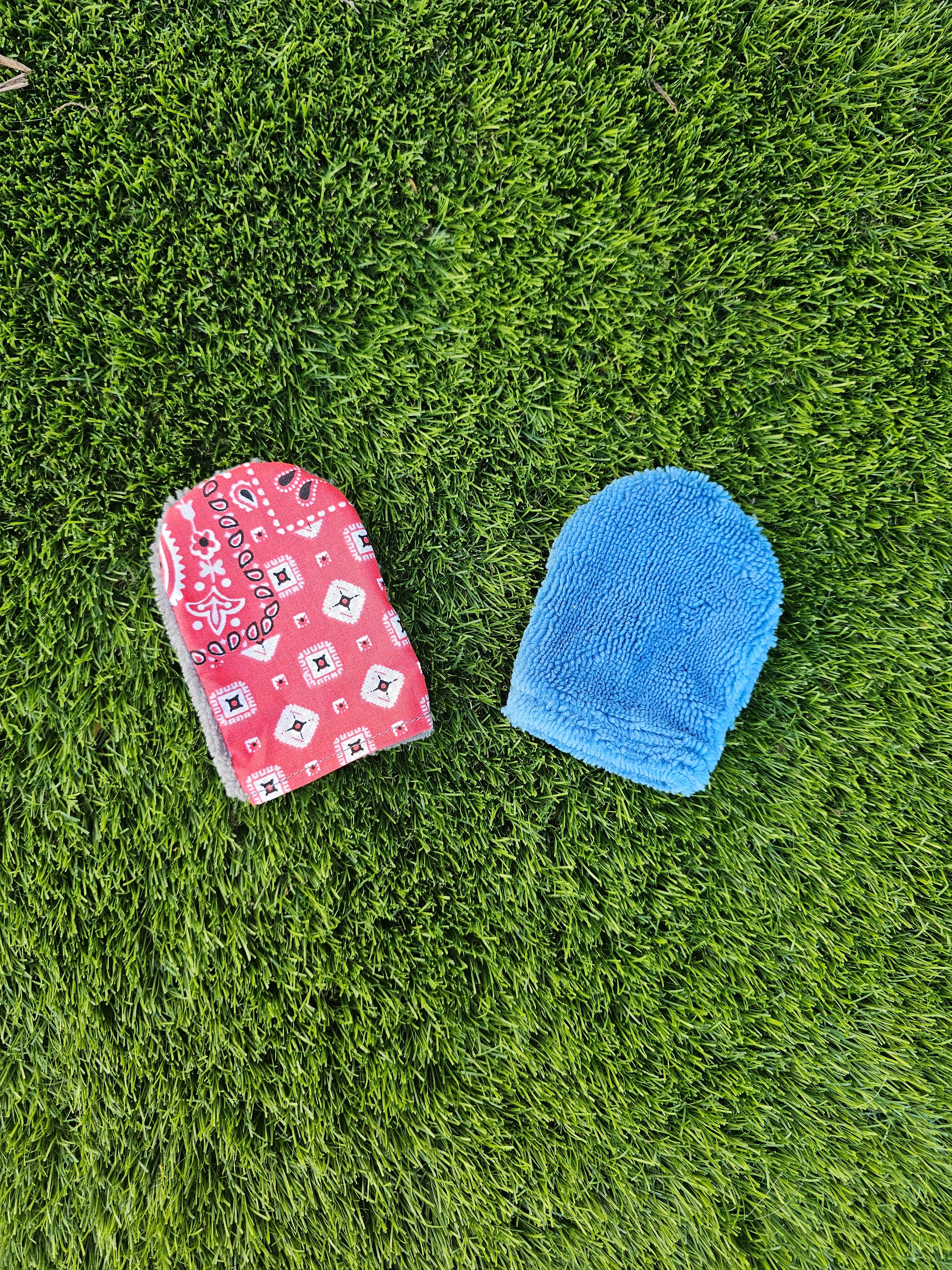 Barbouillettes bandana rouge - bleu jean