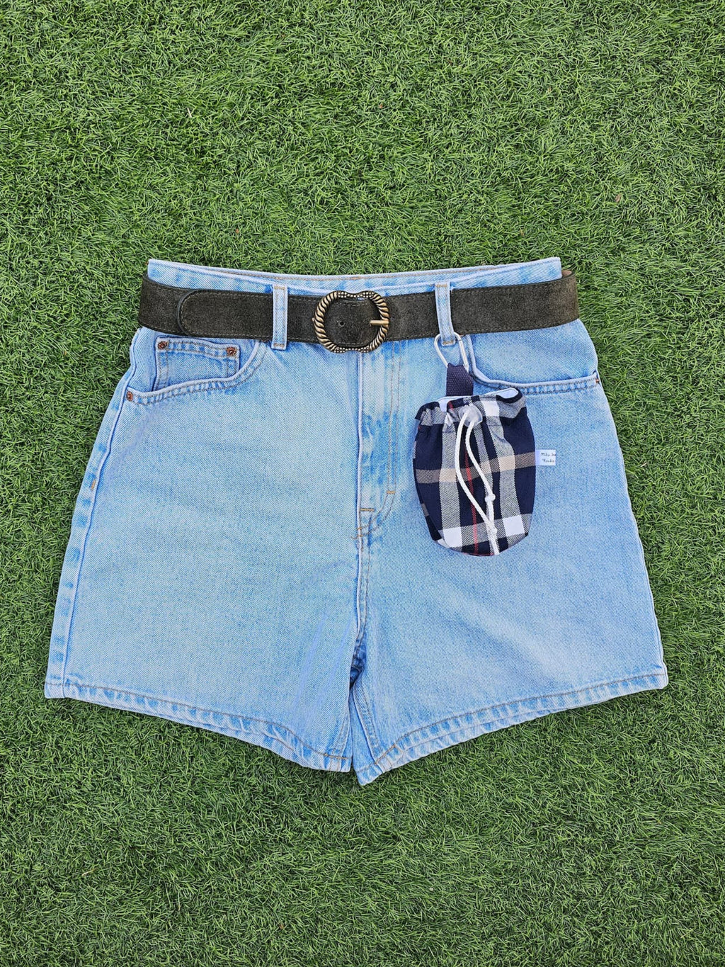 Bourse à friandises bleu écossais tartan