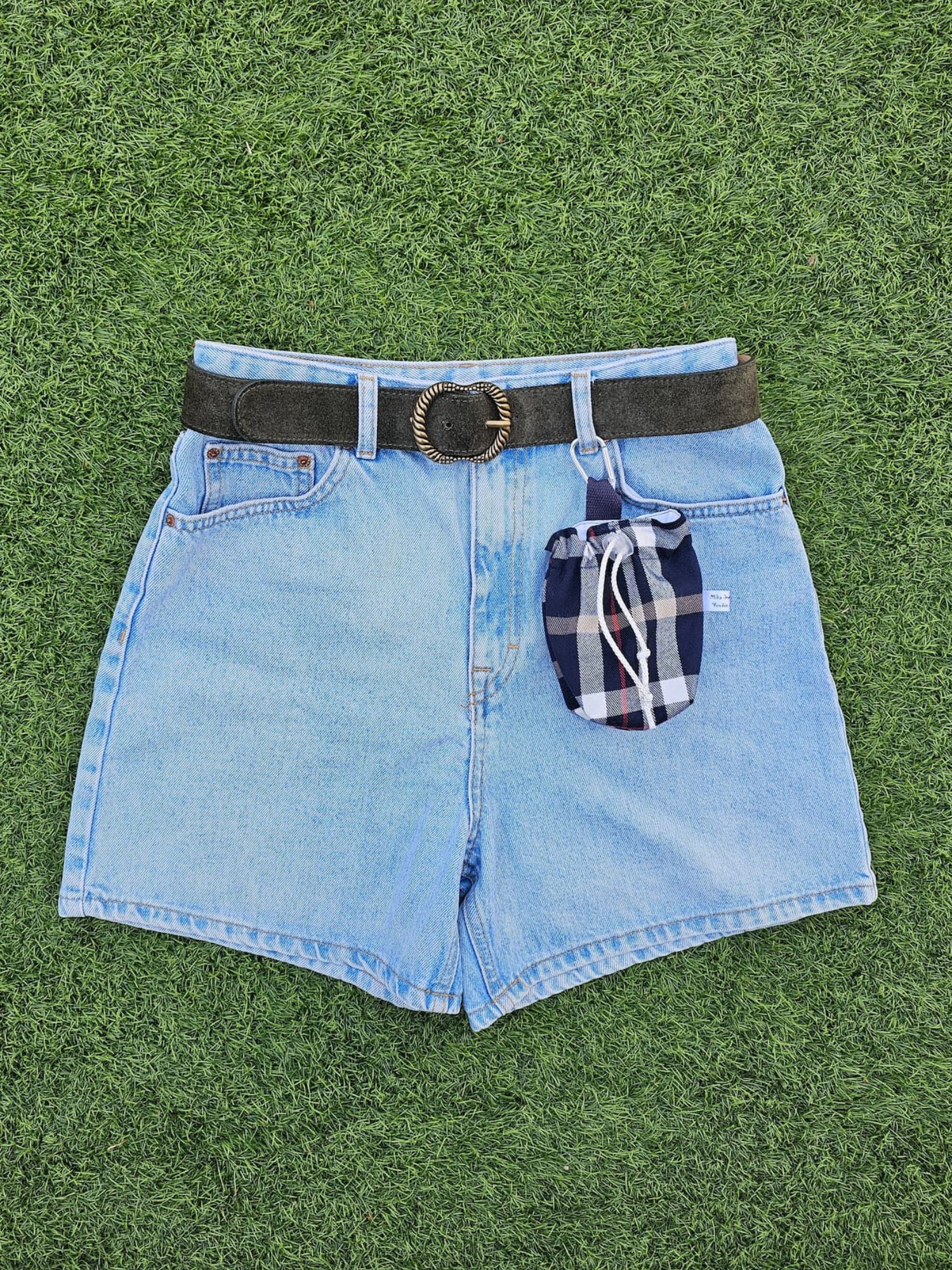 Bourse à friandises bleu écossais tartan