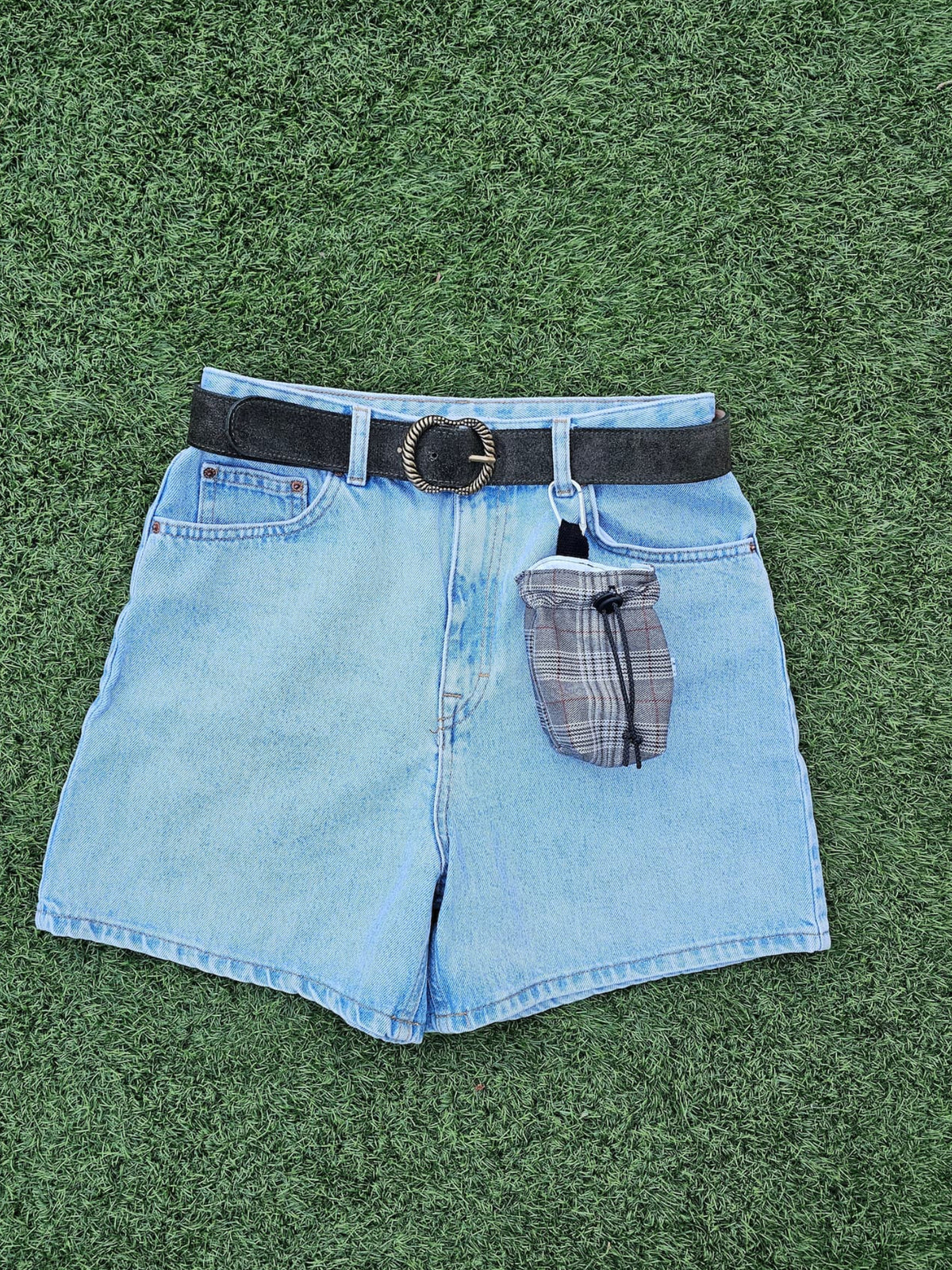Bourse à friandises grises écossais tartan
