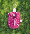 Bourse à friandises fuchsia à pois blancs