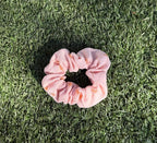 Chouchou rose avec palmiers oranges - gaze de coton
