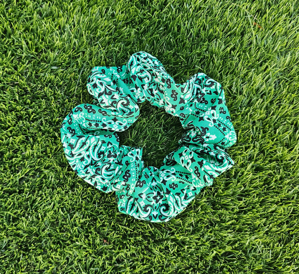 Chouchou vert bandana - coton
