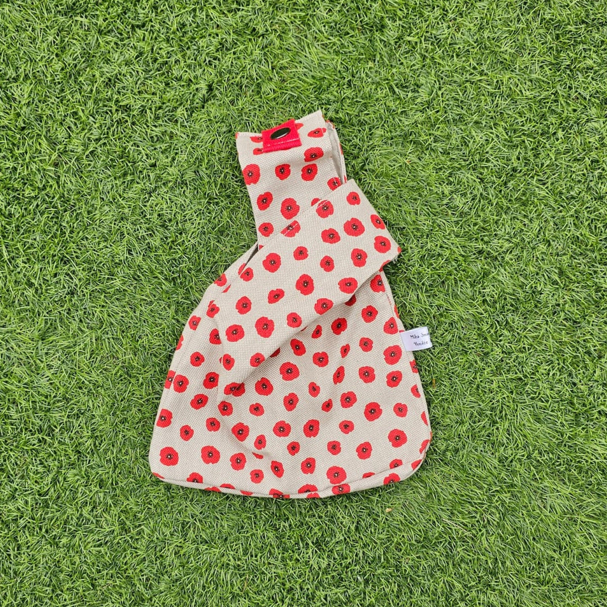 Sac à balade beige et coquelicots