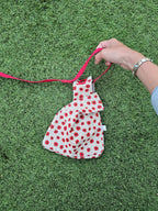 Sac à balade beige et coquelicots