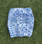 Snood bandana fond blanc motifs bleus - coton