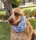 Snood bandana fond blanc motifs bleus - coton