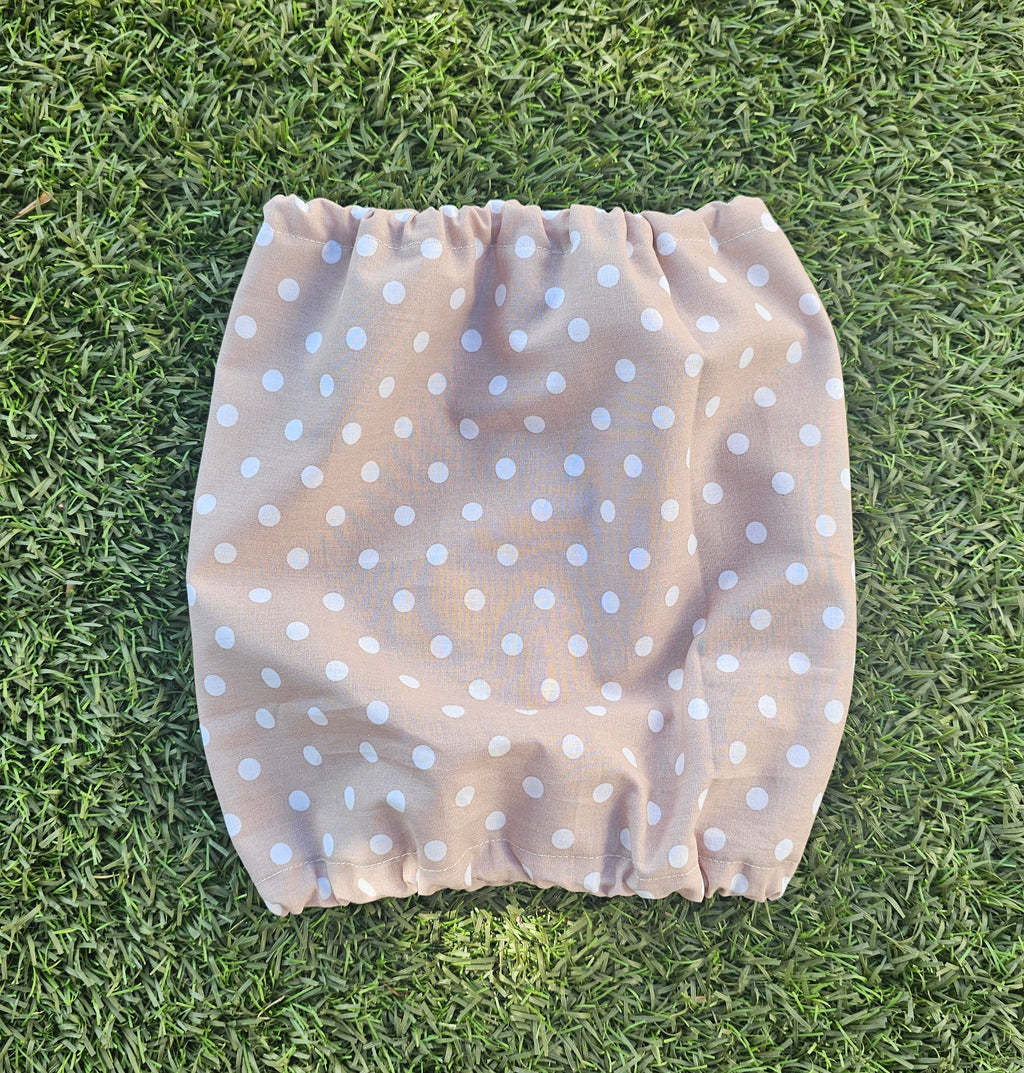 Snood beige à pois blancs - coton