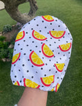 Snood blanc à pois noirs avec fruits - coton