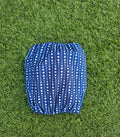 Snood bleu à pois blancs -coton