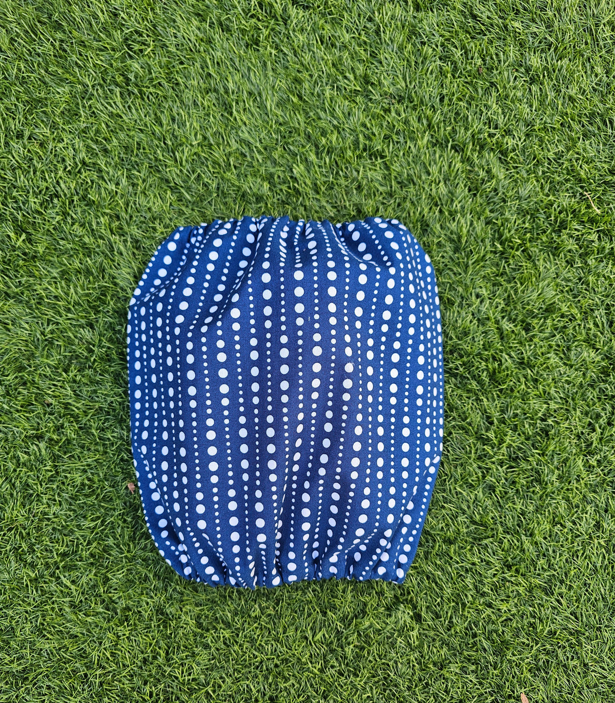 Snood bleu à pois blancs -coton