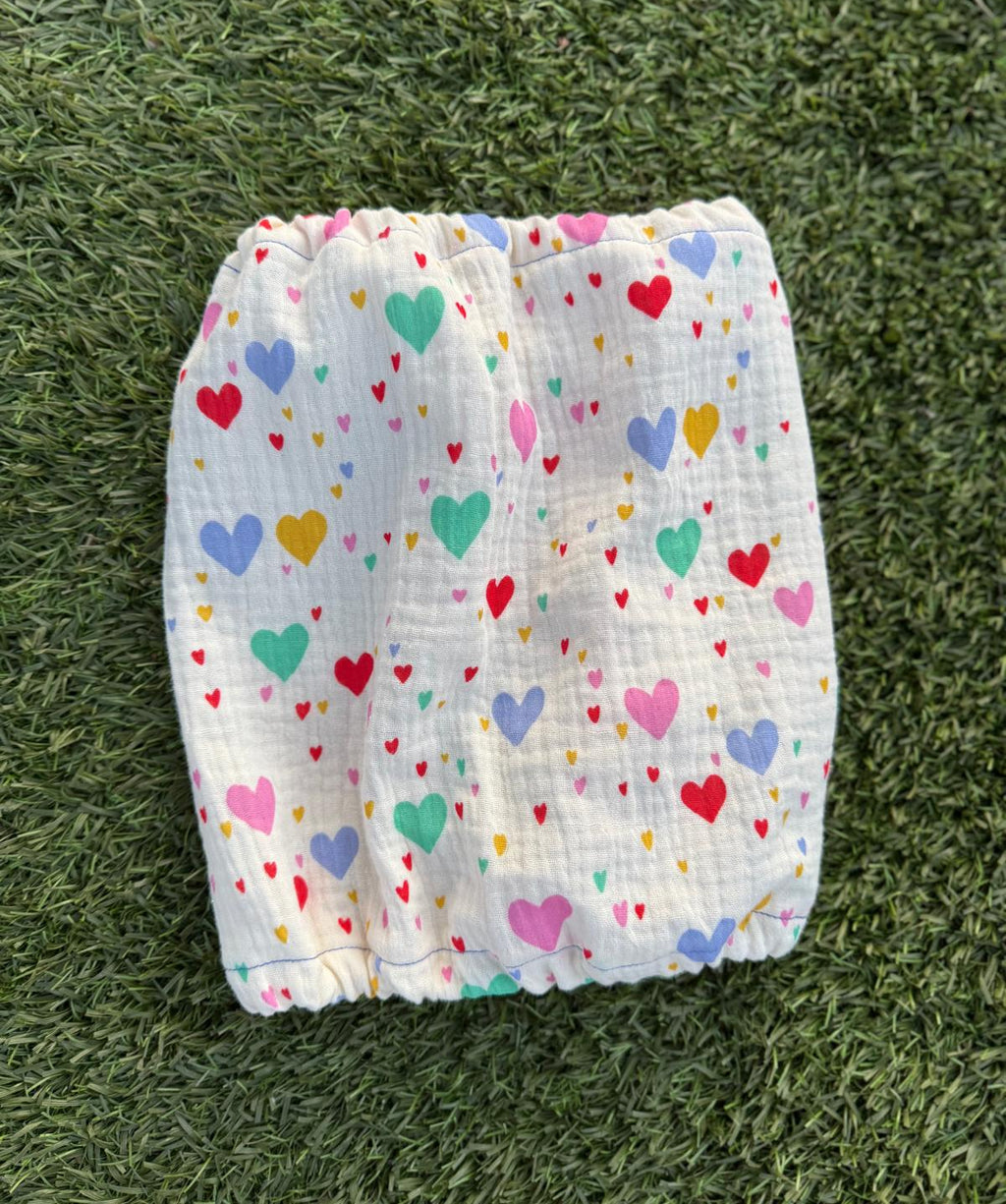 Snood coeurs multicolores - gaze de coton