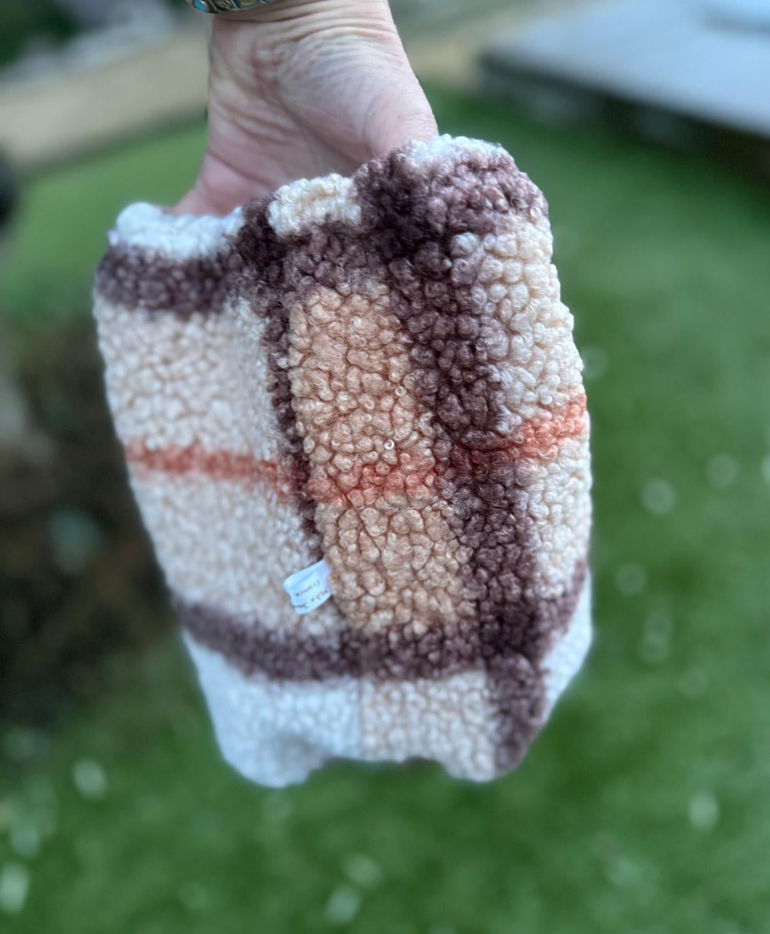 Snood écossais ton beige/marron - bouclette