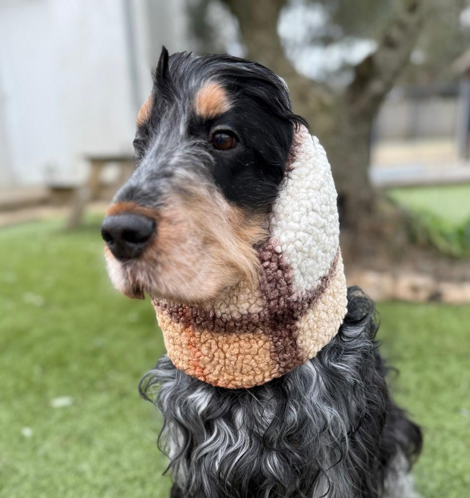 Snood écossais ton beige/marron - bouclette
