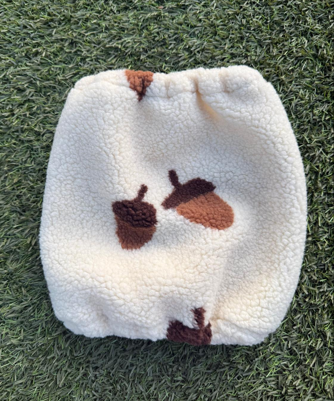 Snood écru avec glands - sherpa/teddy