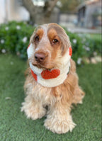 Snood écru avec pommes - sherpa/teddy