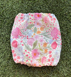 Snood fleuri rose - gaze de coton