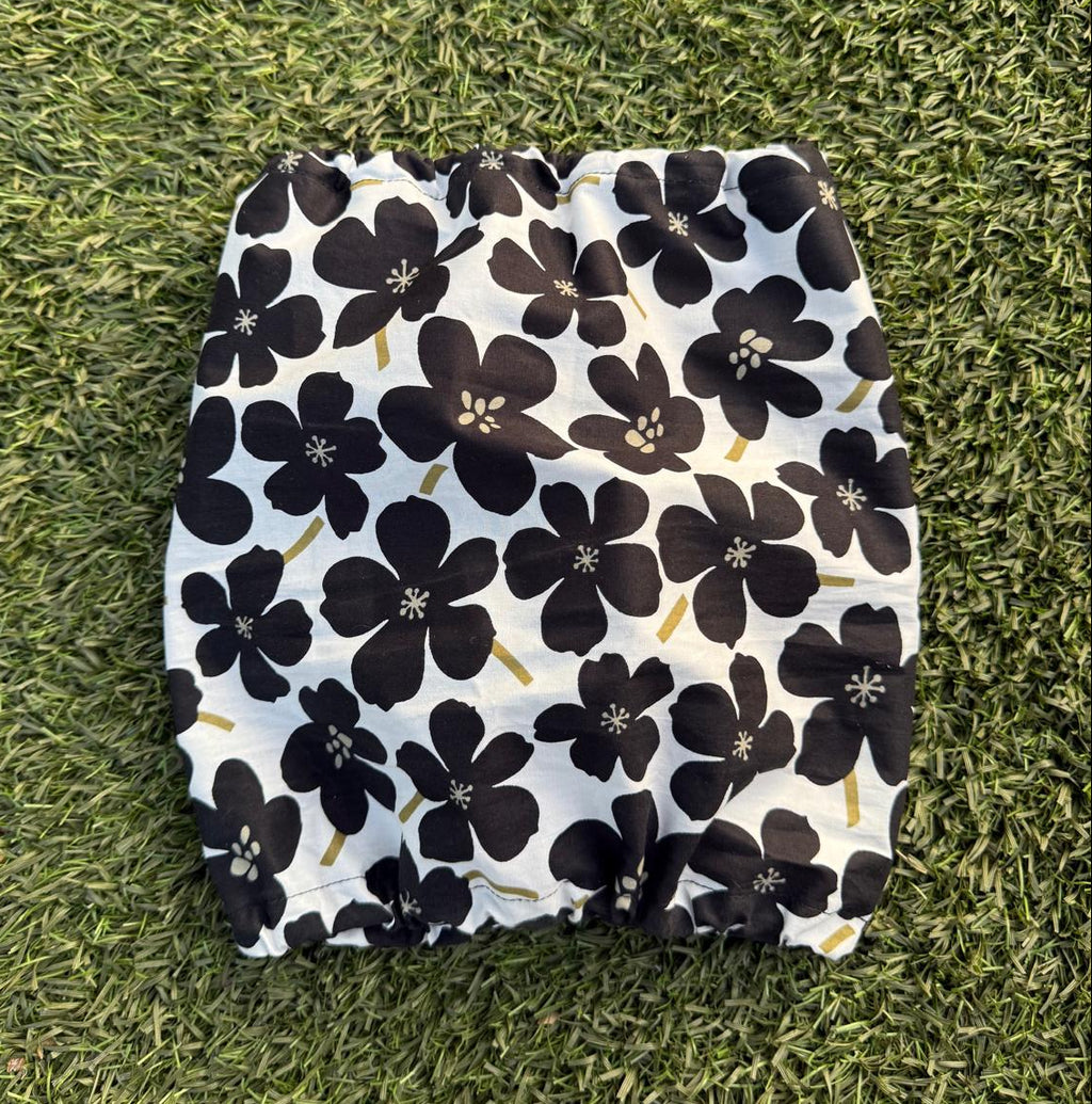 Snood fleurs noires - coton