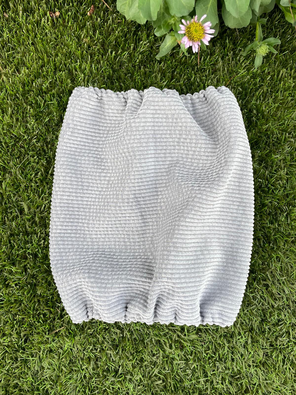 Snood gris clair - velours côtelé