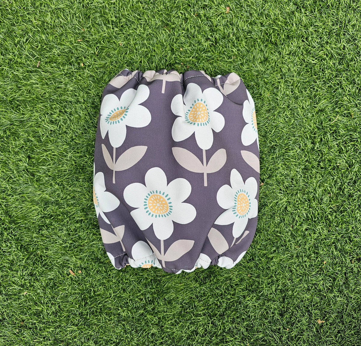Snood gris fleurs blanches - softshell (imperméable et polaire)