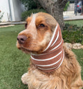 Snood grooming marinière beige et marron - éponge