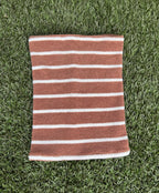 Snood grooming marinière beige et marron - éponge