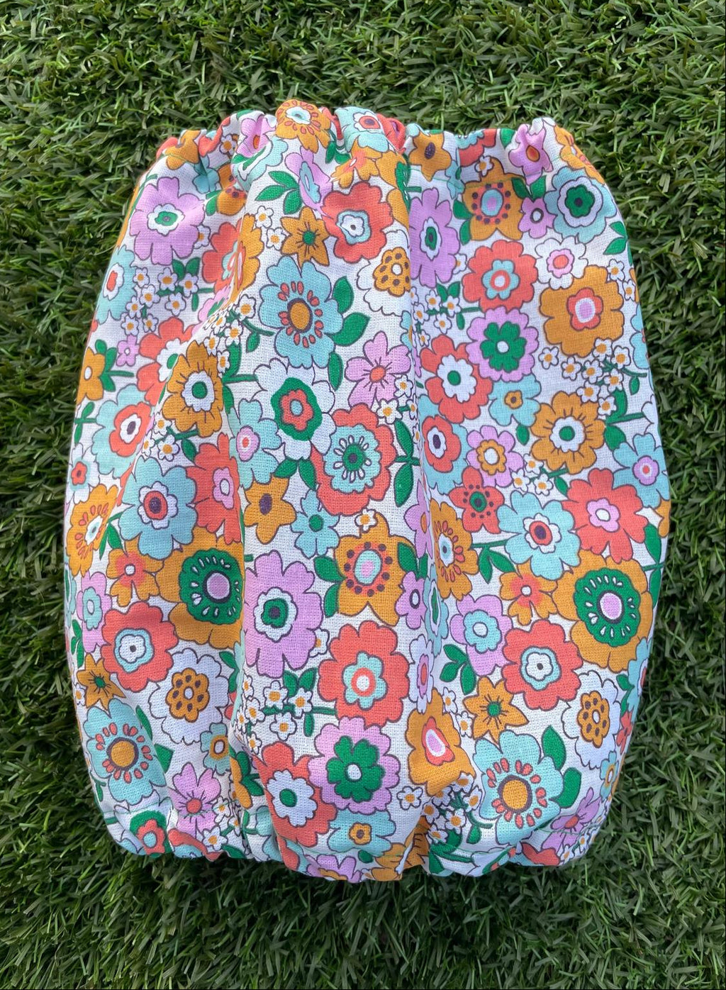 Snood grosses fleurs années 70 - coton