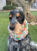 Snood grosses fleurs années 70 - coton