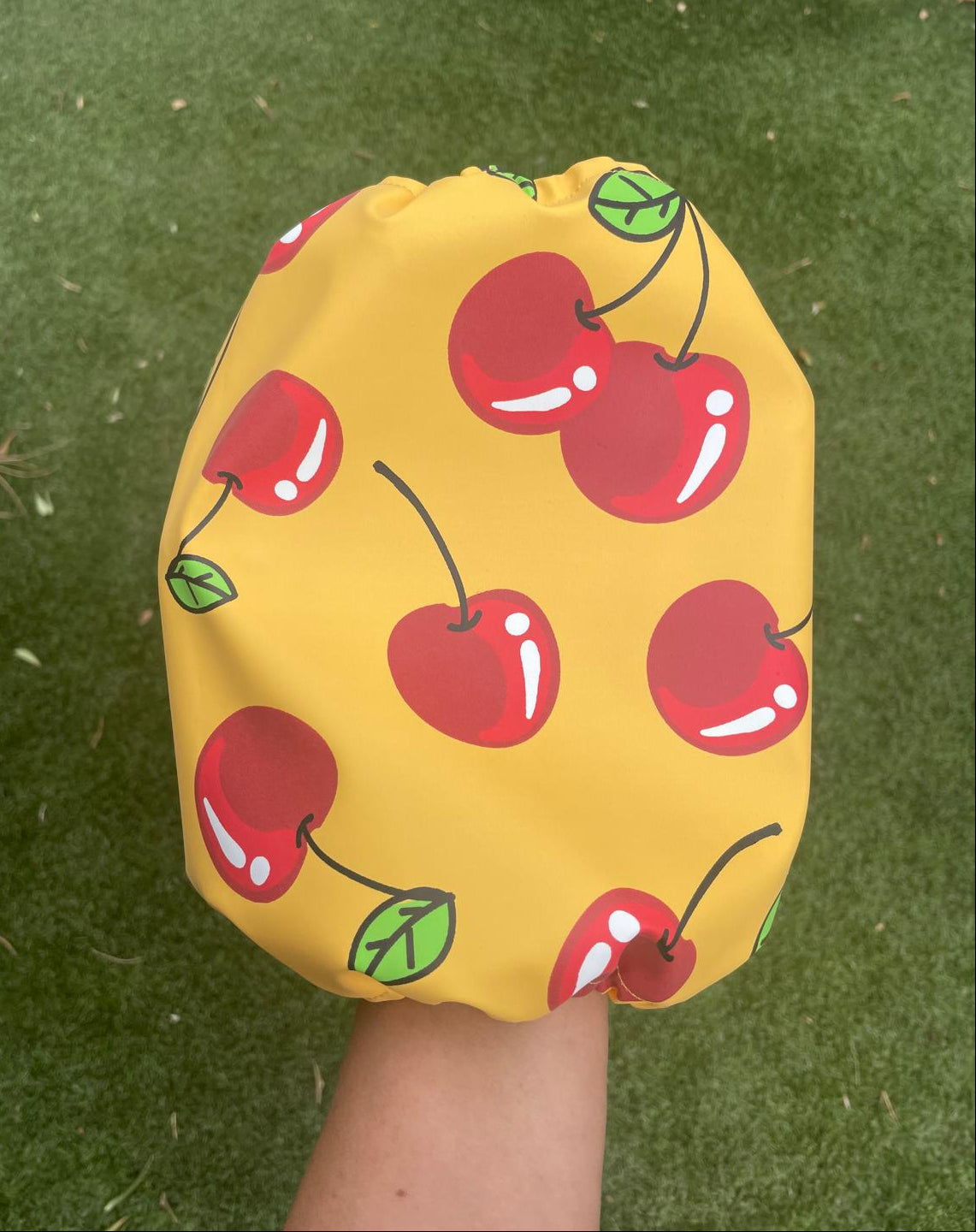 Snood jaune avec cerises - imperméable