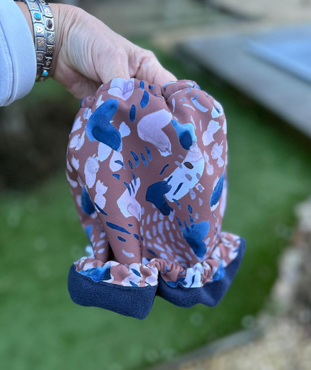 Snood marron et bleu - softshell (imperméable et polaire)