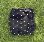 Snood noir coeurs blancs - coton