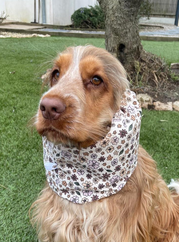 Snood petites fleurs couleurs d'automne - toile de coton