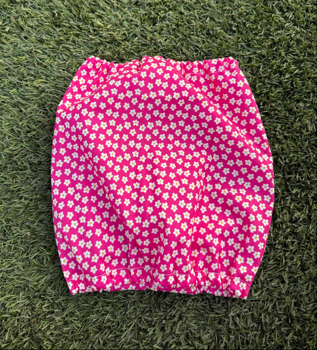 Snood petites fleurs roses fuchsia - coton