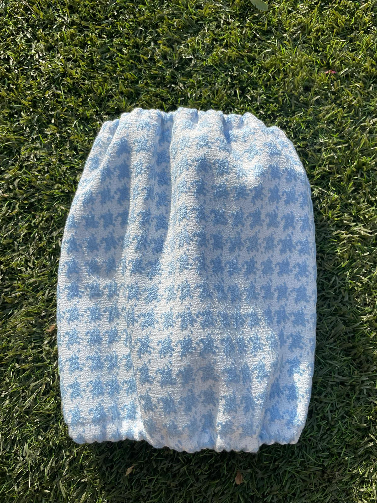 Snood pied de poule bleu ciel et blanc - jacquard