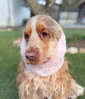 Snood rose avec fleurs blanches - sherpa/teddy
